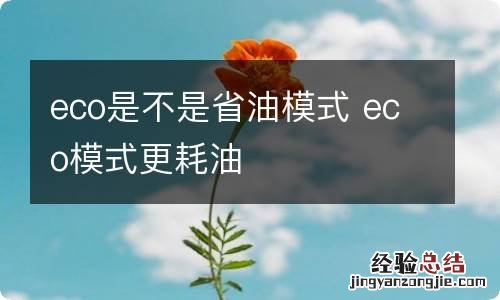 eco是不是省油模式 eco模式更耗油