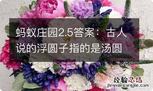 蚂蚁庄园2.5答案：古人说的浮圆子指的是汤圆还是灌汤包美食？