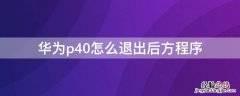 华为p40怎么退出后方程序