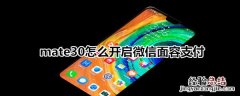 mate30怎么开启微信面容支付