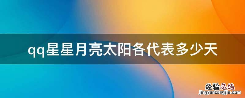 qq星星月亮太阳各代表多少天