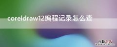 coreldraw12编程记录怎么查