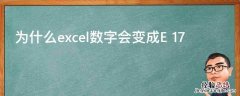 为什么excel数字会变成E+17