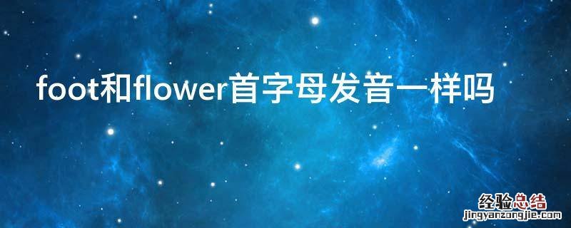 foot和flower首字母发音一样吗