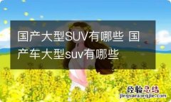 国产大型SUV有哪些 国产车大型suv有哪些