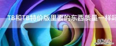 TB和TB特价版里面的东西质量一样吗