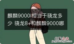 麒麟9000l相当于骁龙多少 骁龙8+和麒麟9000哪个好