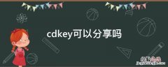 cdkey可以分享吗