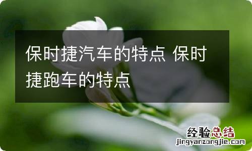 保时捷汽车的特点 保时捷跑车的特点