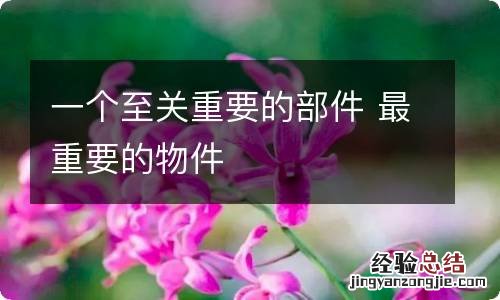 一个至关重要的部件 最重要的物件