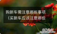 买新车应该注意哪些问题 购新车需注意哪些事项