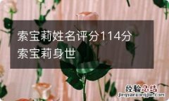 索宝莉姓名评分114分 索宝莉身世