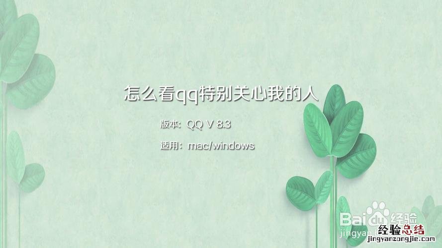qq怎么看谁特别关心我