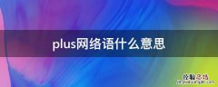 plus网络语什么意思