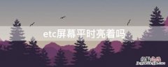 etc屏幕怎么不亮 etc屏幕平时亮着吗