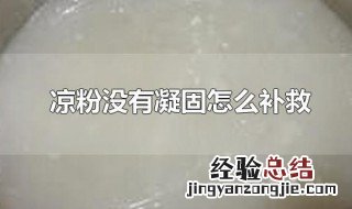 凉粉没有凝固怎么补救 凉粉没有凝固的补救方法