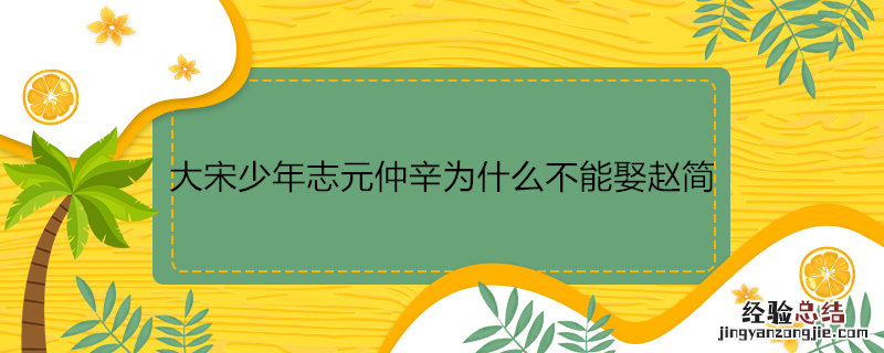 大宋少年志元仲辛为什么不能娶赵简