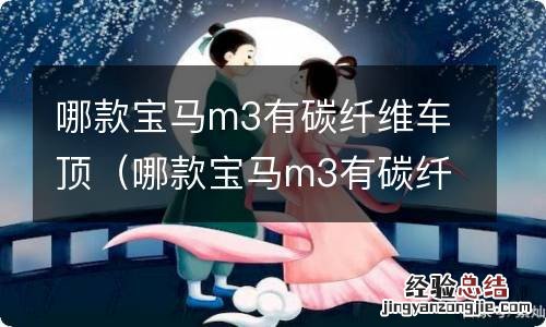 哪款宝马m3有碳纤维车顶行李箱 哪款宝马m3有碳纤维车顶