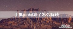 手机pin码忘了怎么解锁屏幕 手机pin码忘了怎么解锁