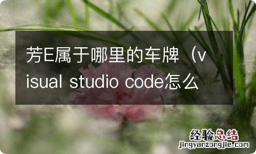 visual studio code怎么创建php 芳E属于哪里的车牌