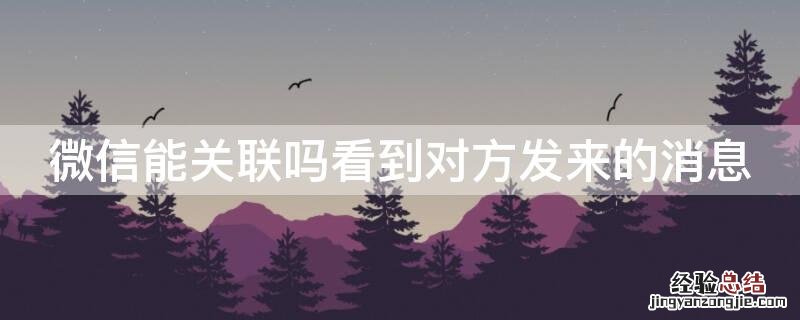 微信能关联吗看到对方发来的消息