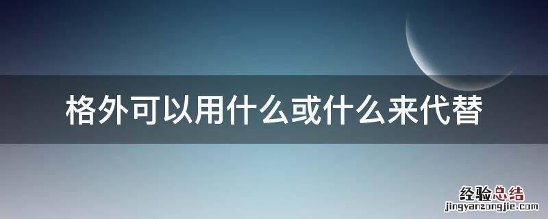 格外可以用什么或什么来代替