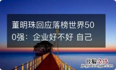 董明珠回应落榜世界500强：企业好不好 自己心里有数