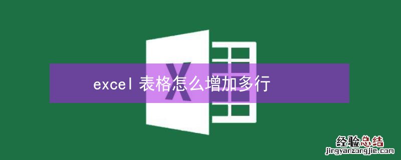 excel表格怎么增加多行