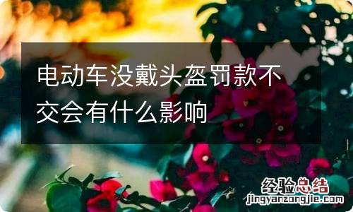 电动车没戴头盔罚款不交会有什么影响