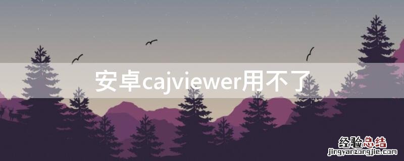 安卓cajviewer用不了