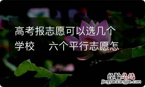 高考报志愿可以选几个学校六个平行志愿怎么录取