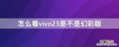 怎么看vivo23是不是幻彩版 vivox23怎么看是不是幻彩版