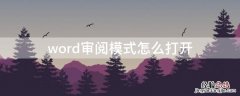 word审阅模式怎么打开