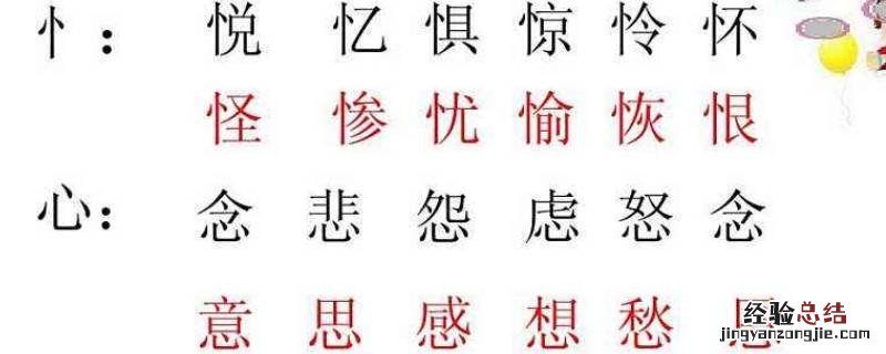 忄与什么有关
