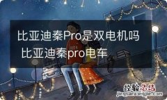 比亚迪秦Pro是双电机吗 比亚迪秦pro电车