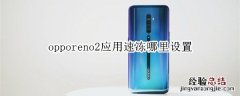 opporeno2应用速冻哪里设置