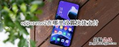 opporeno2在哪里设置快捷支付