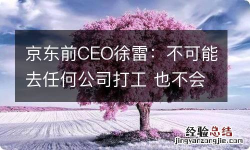 京东前CEO徐雷：不可能去任何公司打工 也不会创业