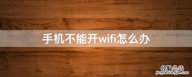 手机不能开wifi怎么办 手机开不开wifi怎么办