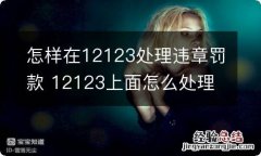 怎样在12123处理违章罚款 12123上面怎么处理违章罚款