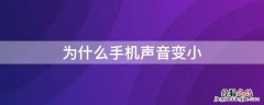 为什么手机声音变小了苹果 为什么手机声音变小