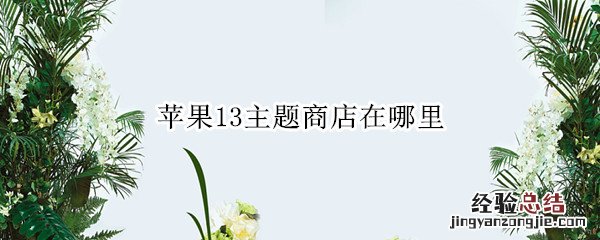 苹果13主题商店在哪里 苹果13手机主题商店在哪里