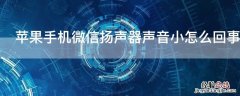 iPhone手机微信扬声器声音小怎么回事