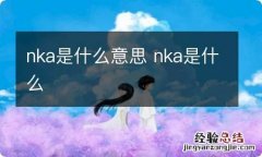 nka是什么意思 nka是什么