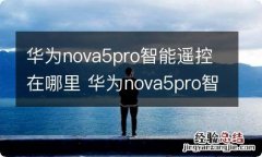 华为nova5pro智能遥控在哪里 华为nova5pro智能遥控在什么地方