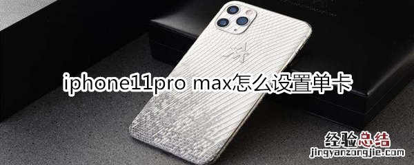 iphone11pro max怎么设置单卡