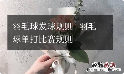 羽毛球发球规则羽毛球单打比赛规则