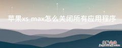 iPhonexs max怎么关闭所有应用程序