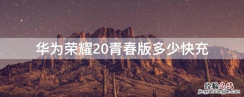 华为荣耀20青春版多少快充