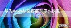 华为nova4e面部解锁怎么设置